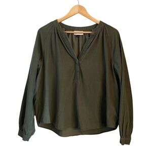 Universal Thread Olive Green Corduroy Relaxed Boho Top Size Large
